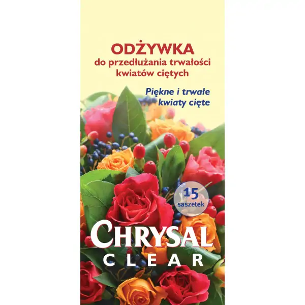 Odżywka do kwiatów ciętych chrysal clear BIO 15 sztuk